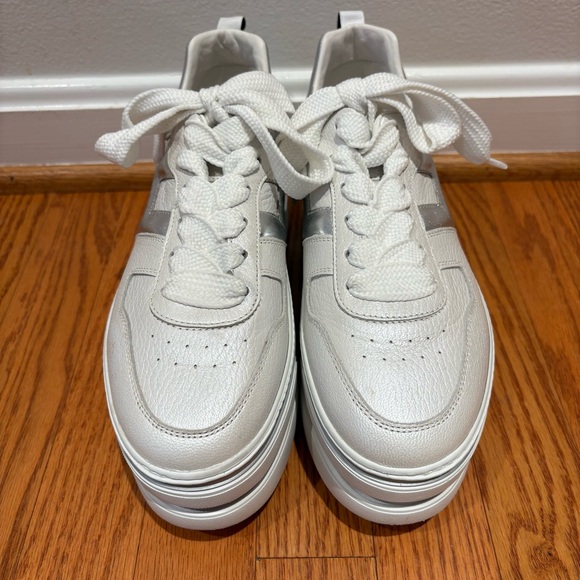 Hogan Women's White Leather Platform Sneakers - Picture 8 of 15